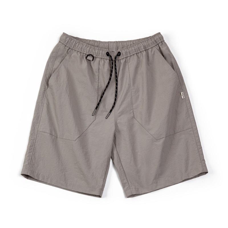 戶外休閑梭織短褲大口袋褶皺寬松直筒抽繩尼龍五分褲男-Retro's Wear