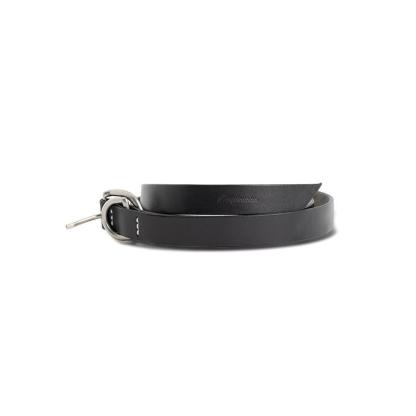 馬登女裝植鞣頭層真牛皮小皮帶簡約百搭雙環金屬針扣裝飾腰帶-Retro's Wear