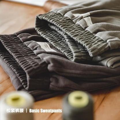 馬登工裝錐形立體剪裁卷邊針織衛褲松緊褲腰休閑褲春秋男-Retro's Wear