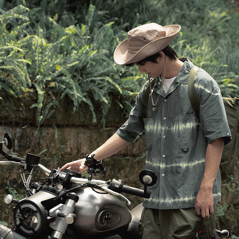 抽繩漁夫帽子男女百搭透氣防曬戶外登山釣魚帽-Retro's Wear