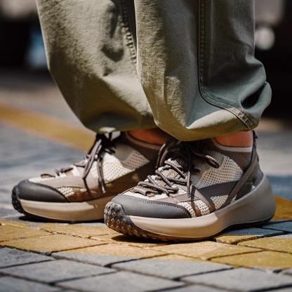 男鞋2022夏季新款透氣飛織鞋潮輕便休閑運動鞋慢跑軟底老爹鞋-Retro's Wear