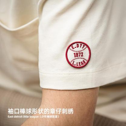 T恤棒球領口袋寬松運動半袖短袖打底衫男夏-Retro's Wear