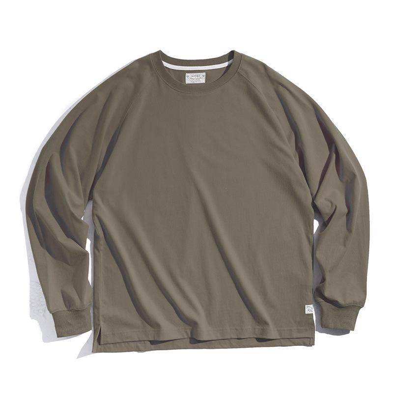 馬登工裝長袖磨毛T恤內搭白色打底衫春夏棉上衣男衛衣-Retro's Wear