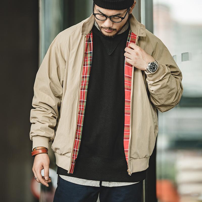 馬登工裝美式立領哈靈頓夾克G9短款機車拉鍊外套男潮-Retro's Wear