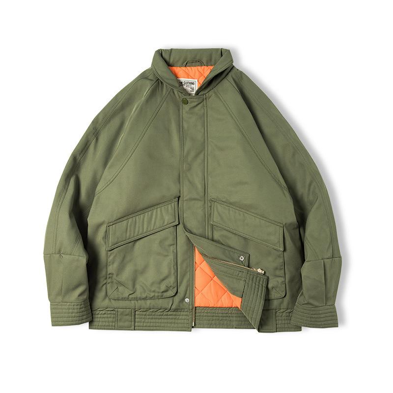 馬登工裝飛行員夾克加厚保暖棉衣口袋外套棉服男冬季-Retro's Wear