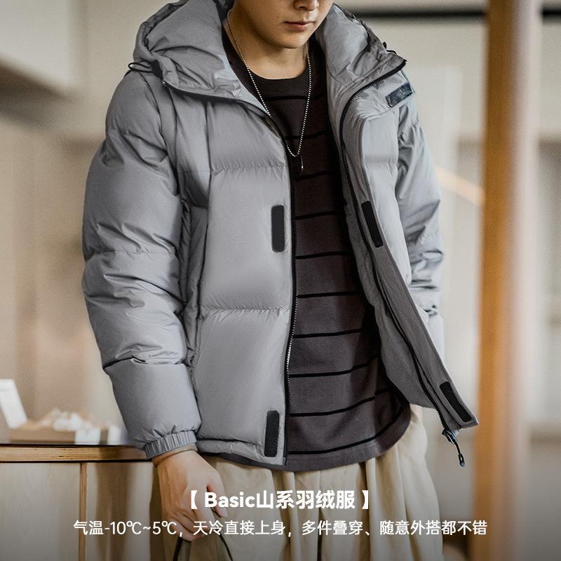 馬登工裝山系可拆卸羽絨服馬甲保暖機能連帽背心外套面包棉服男冬-Retro's Wear