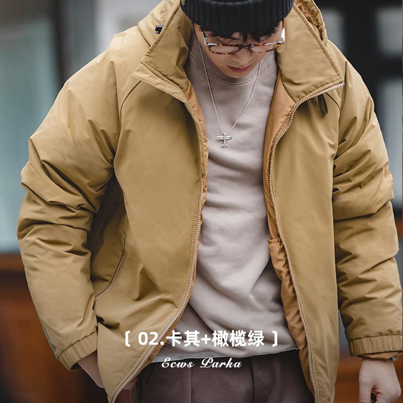 馬登工裝白鴨絨羽絨服輕便連帽外套男冬季-Retro's Wear