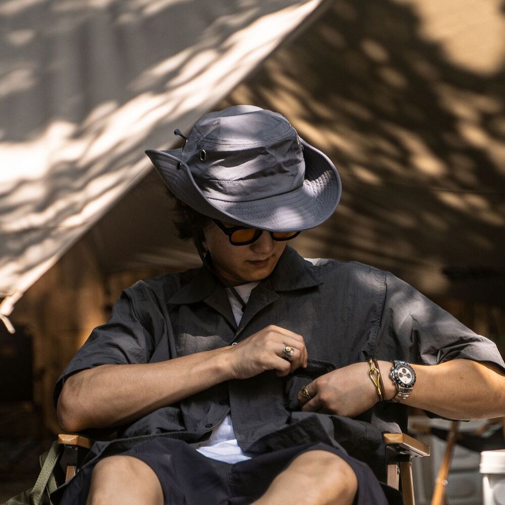 抽繩漁夫帽子男女百搭透氣防曬戶外登山釣魚帽-Retro's Wear