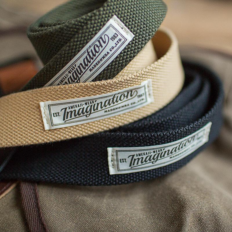 馬登工裝雙環扣尼龍帆布編織褲腰帶阿美哢嘰休閒皮帶男-Retro's Wear