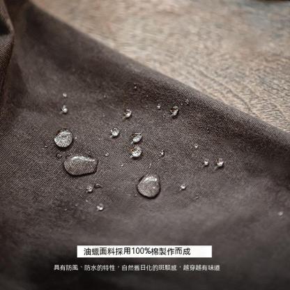 美式復古翻領防水油蠟風衣咖色中長款英倫風大衣外套男秋-Retro's Wear