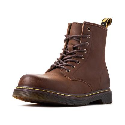 馬登男士新款馬丁靴男高幫英倫風中幫男靴皮靴秋季短靴工裝靴-Retro's Wear