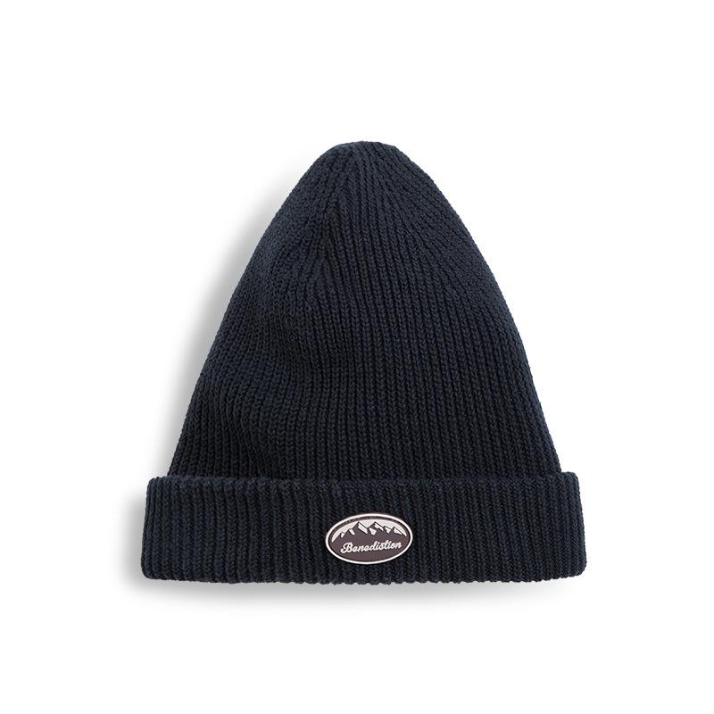 美式字母冷帽折邊針織毛線帽保暖百搭瓜皮帽子男冬-Retro's Wear