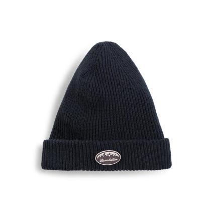 美式字母冷帽折邊針織毛線帽保暖百搭瓜皮帽子男冬-Retro's Wear