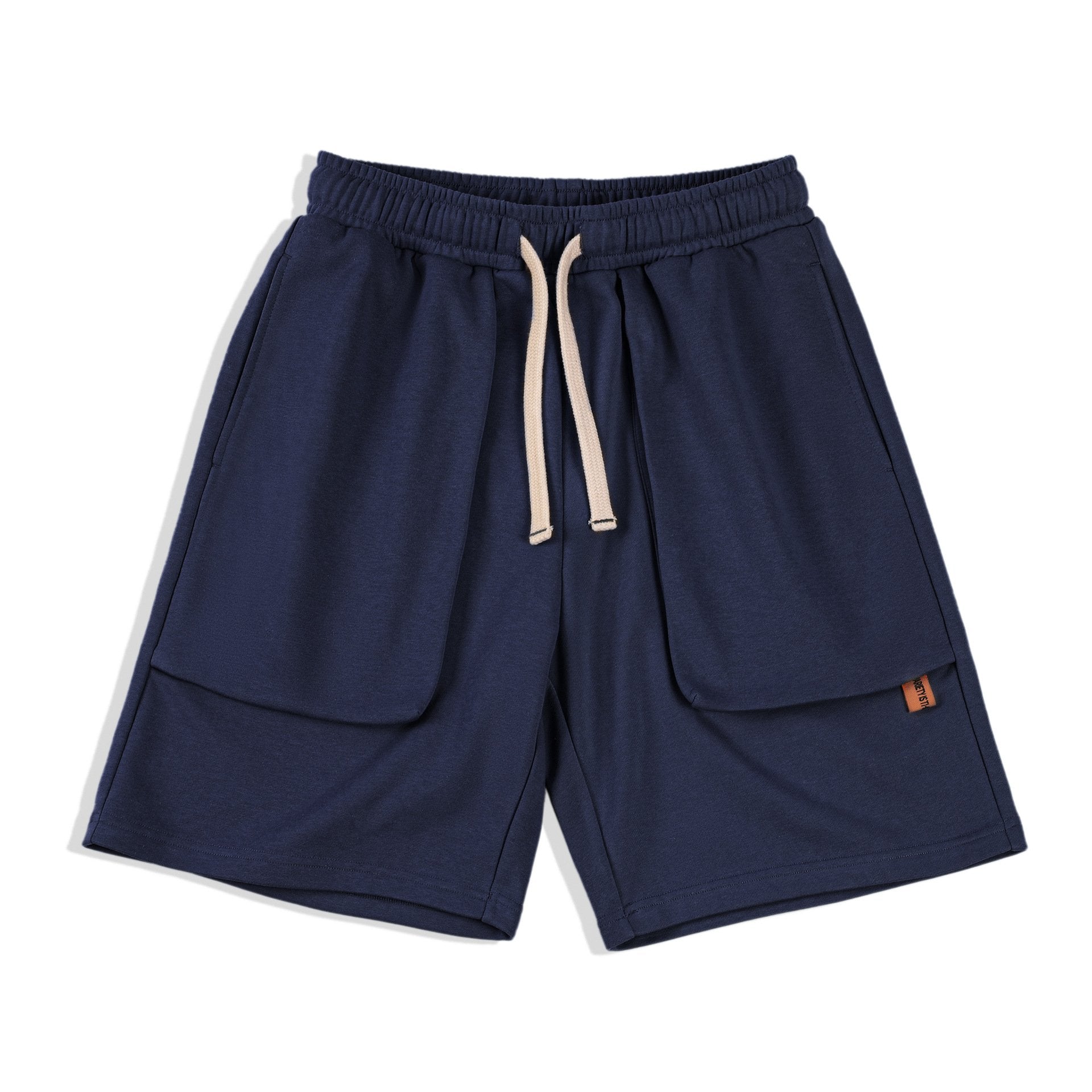 美式休閑針織短褲直筒寬松大口袋運動褲夏季五分衛-Retro's Wear