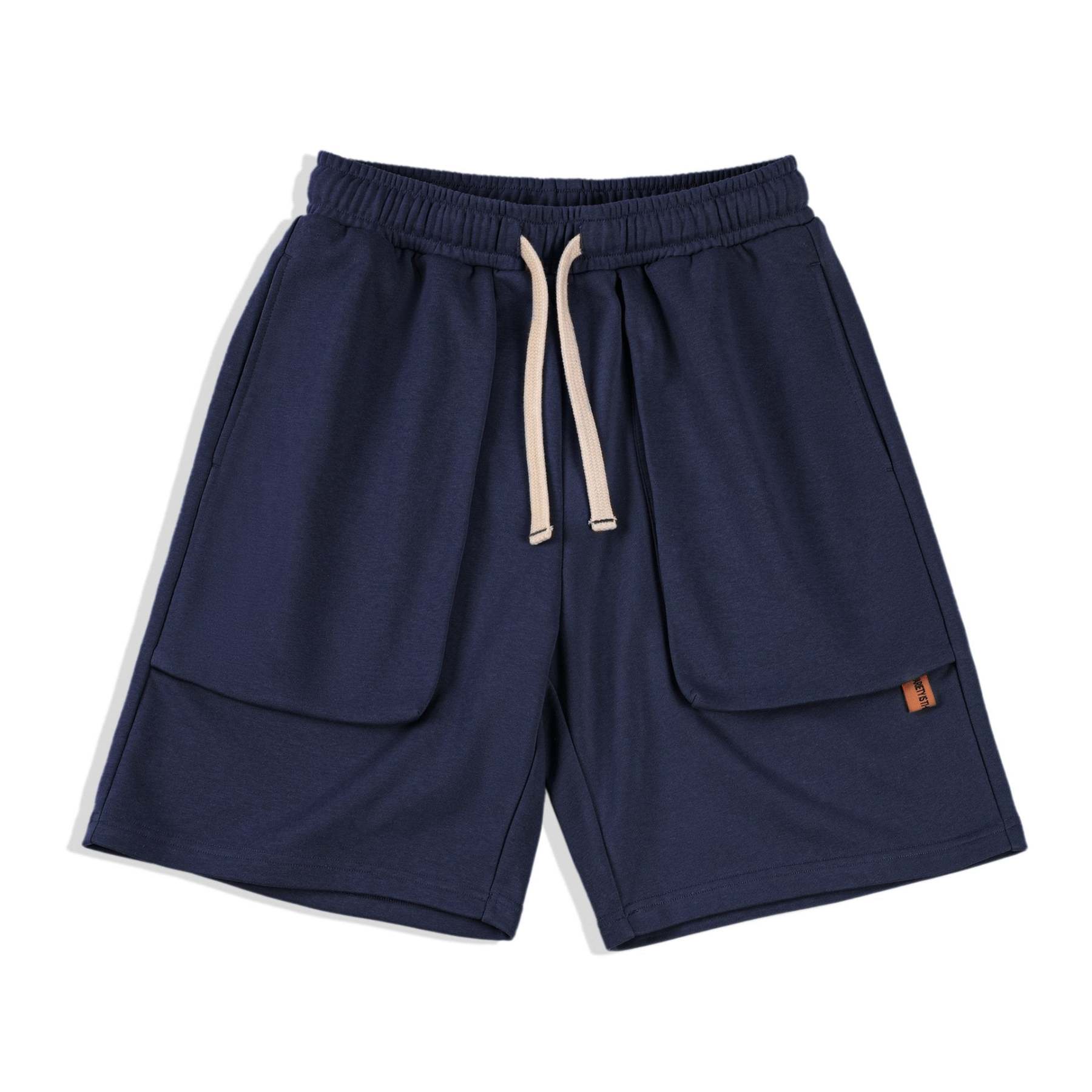 美式休閑針織短褲直筒寬松大口袋運動褲夏季五分衛-Retro's Wear