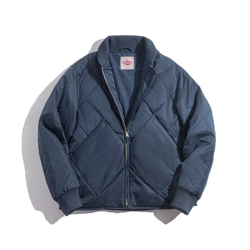 馬登工裝美式立領軍綠加厚棉衣秋冬季新款加絨外套夾棉襖男潮-Retro's Wear