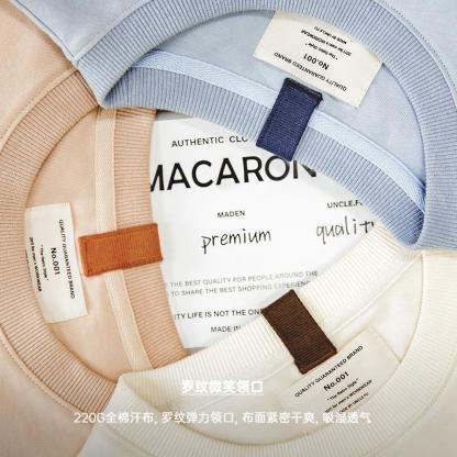 美式休閑馬卡龍色短袖t恤植絨字母印花全棉圓領體恤男夏-Retro's Wear