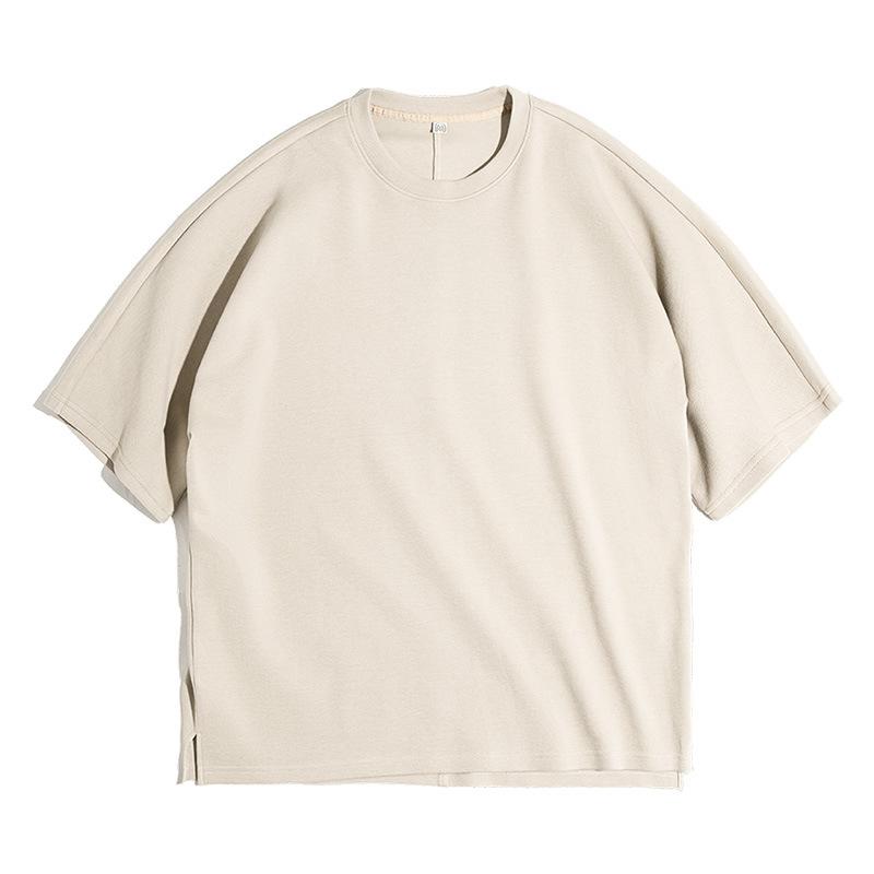 馬登工裝美式珠地空氣棉T恤春夏寬鬆廓形拼接免燙短袖TEE男潮-Retro's Wear