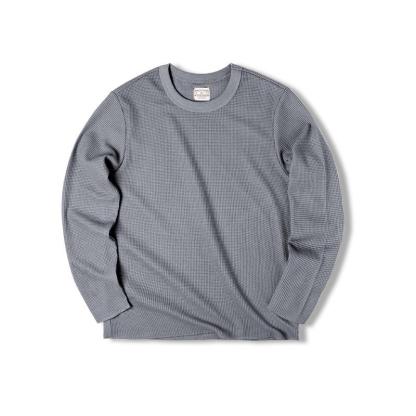 馬登工裝300g華夫格圓領T恤衛衣三本針長袖打底衫男-Retro's Wear