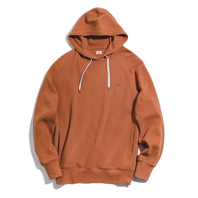 馬登工裝灰色連帽衛衣阿美哢嘰純色運動帽衫男-Retro's Wear