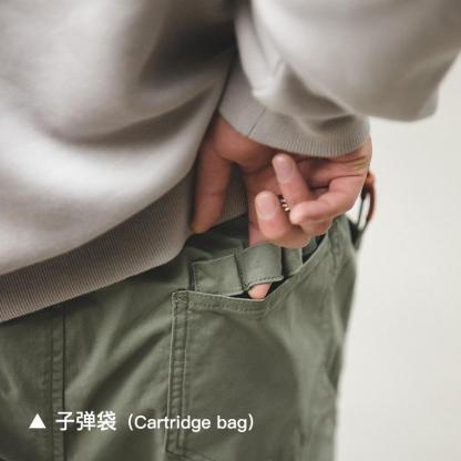 馬登工裝美式休閒印花中腰黑色工裝褲抽繩鬆緊腰微彈束腳褲男潮-Retro's Wear