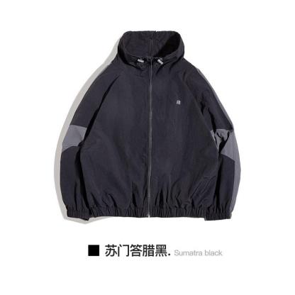 馬登工裝美式寬松可拆卸雙拉鏈夾克春秋短款拼色字母外套男潮-Retro's Wear