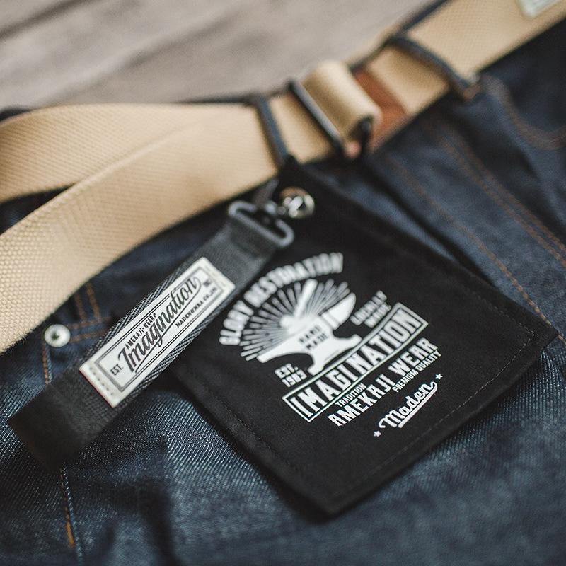 馬登工裝雙環扣尼龍帆布編織褲腰帶阿美哢嘰休閒皮帶男-Retro's Wear