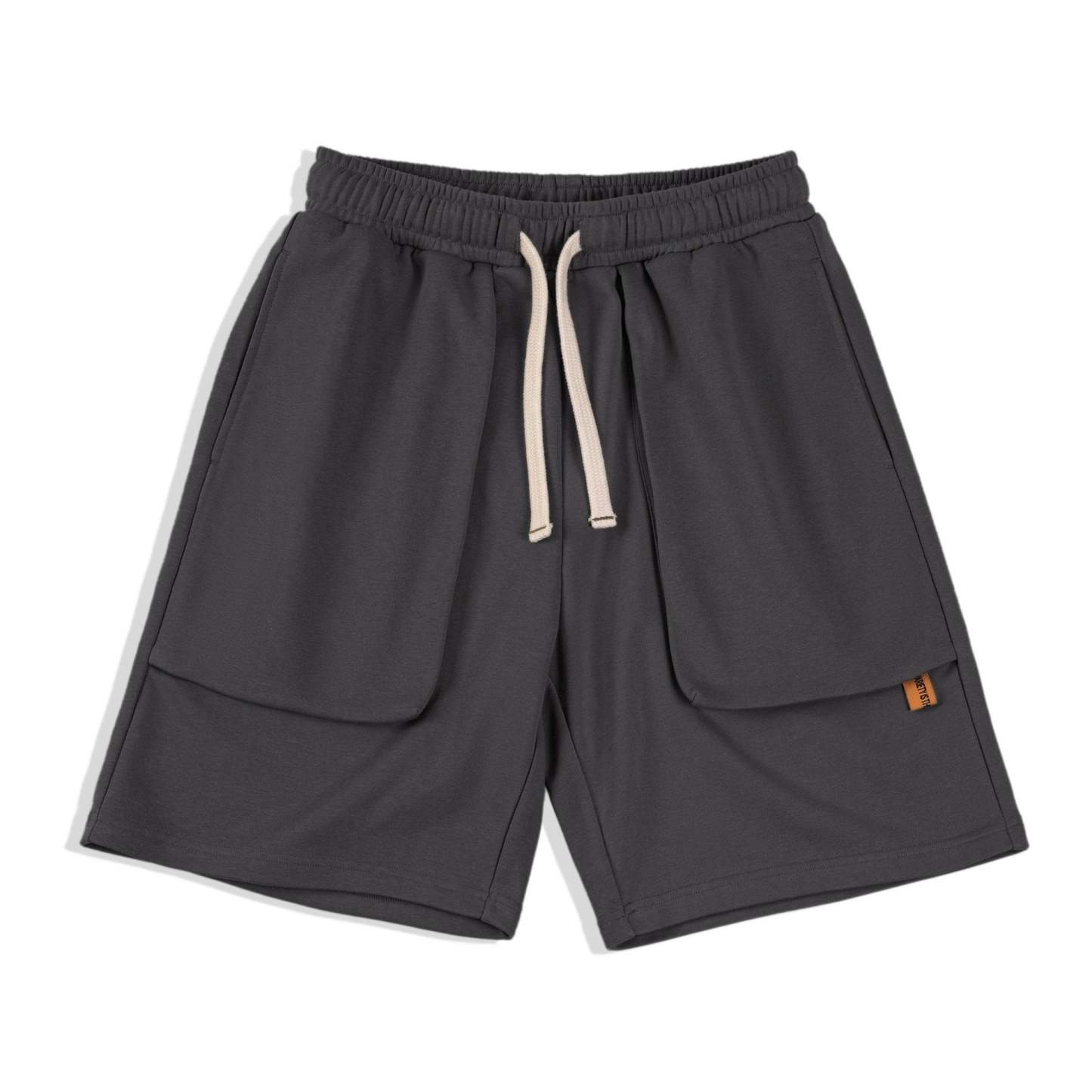 美式休閑針織短褲直筒寬松大口袋運動褲夏季五分衛-Retro's Wear