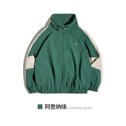 馬登工裝美式寬松可拆卸雙拉鏈夾克春秋短款拼色字母外套男潮-Retro's Wear