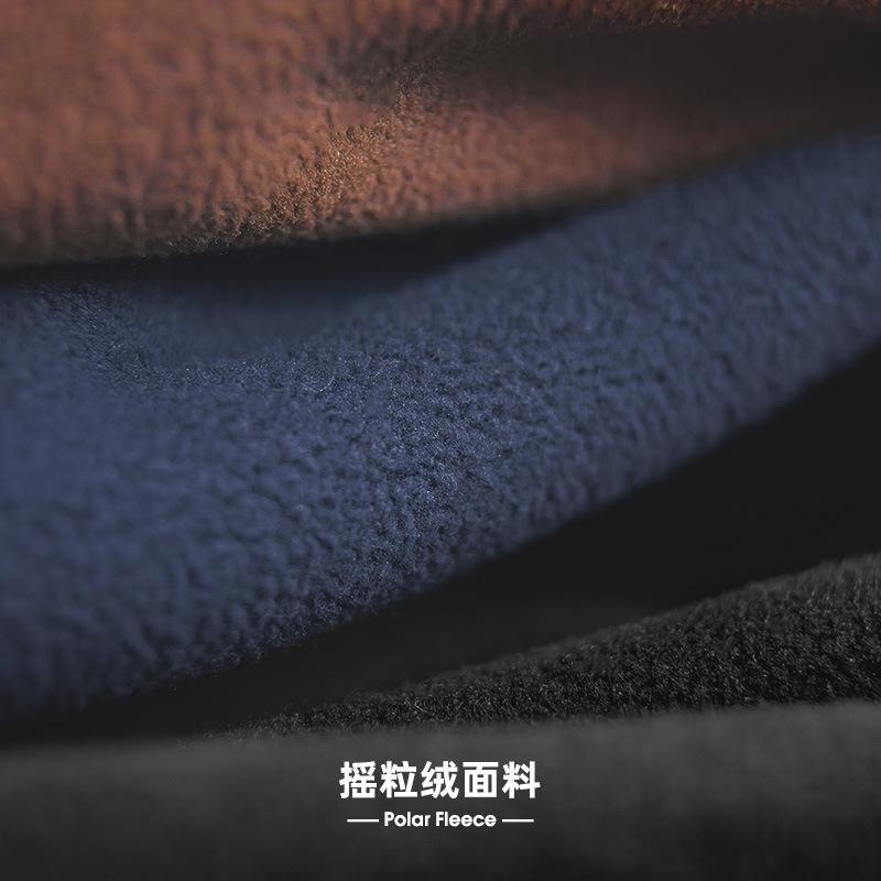 馬登工裝黑色圓領搖粒絨衛衣內搭保暖加厚外套頭男秋冬-Retro's Wear