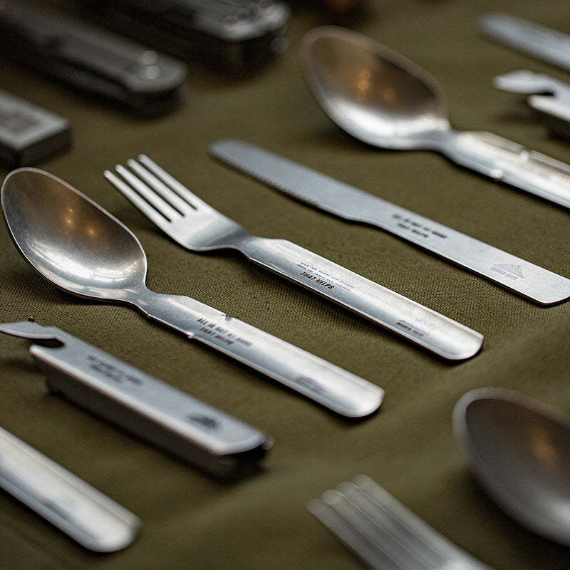 四合一露營餐具套裝戶外便攜不銹鋼多功能刀叉勺開瓶器-Retro's Wear