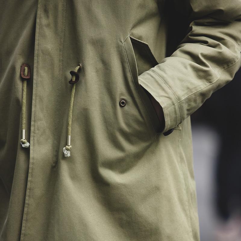 馬登工裝冬季美式M51魚尾風衣派克服男士棉衣中長款連帽男-Retro's Wear