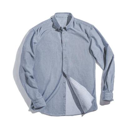 馬登工裝磨毛牛津紡襯衫商務休閒打底內穿搭長袖上衣男襯衣-Retro's Wear