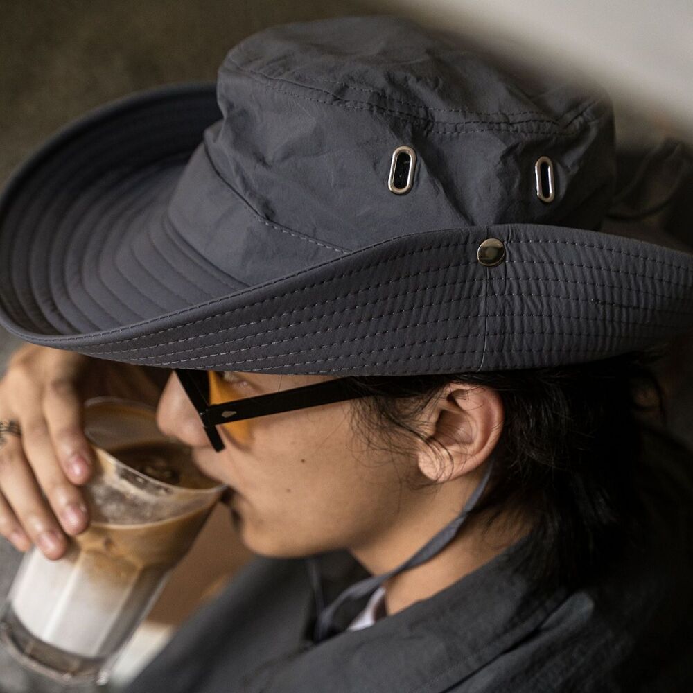 抽繩漁夫帽子男女百搭透氣防曬戶外登山釣魚帽-Retro's Wear