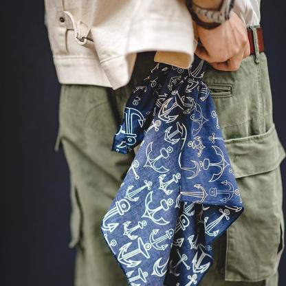 馬登工裝方巾飾品阿美哢嘰艺文腰果領巾街頭頭巾男潮-Retro's Wear