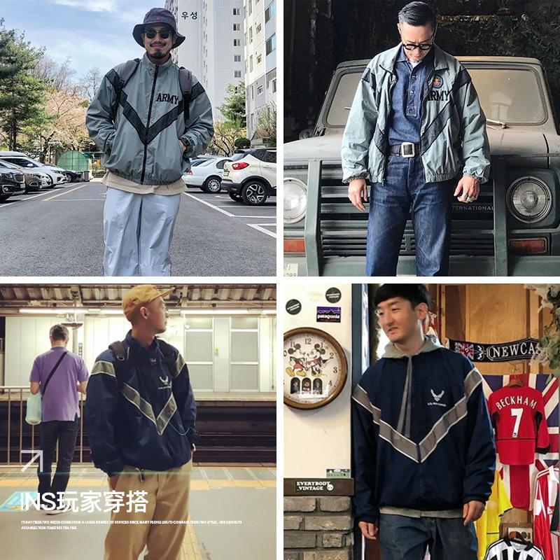馬登工裝ARMY軍事風飛行員夾克訓練服vibe風反光連帽外套男潮-Retro's Wear