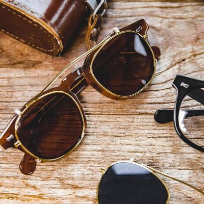 馬登工裝美式德普圓框眼鏡阿美哢嘰可拆兩用偏光墨鏡男-Retro's Wear