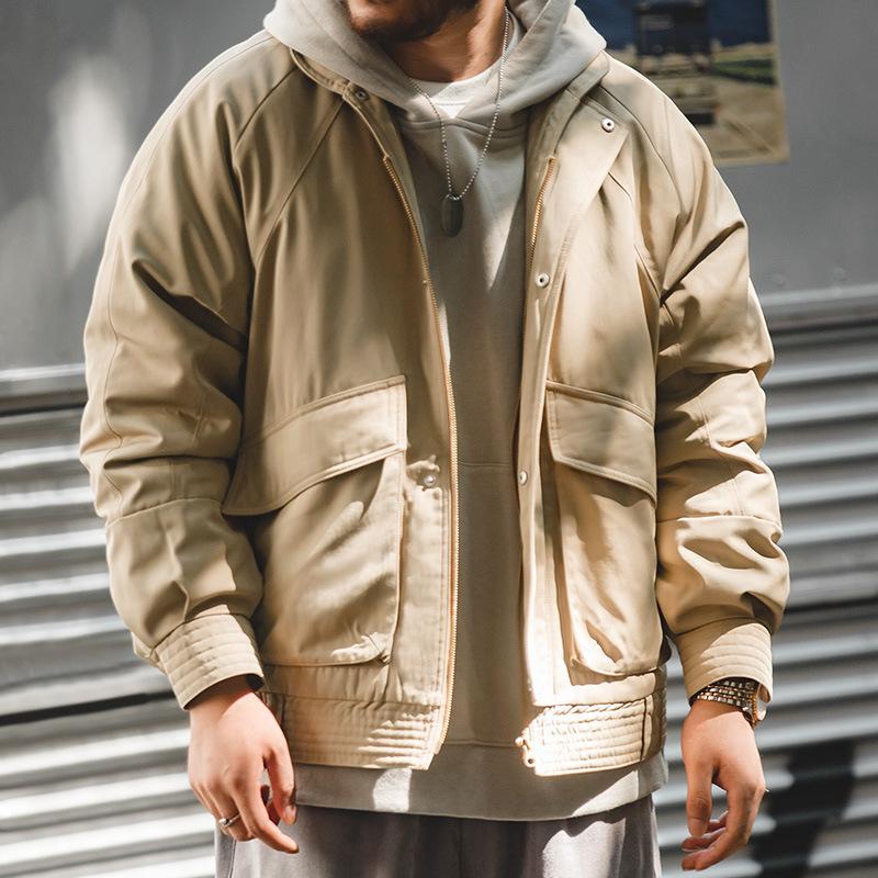 馬登工裝飛行員夾克加厚保暖棉衣口袋外套棉服男冬季-Retro's Wear
