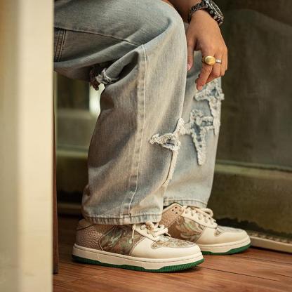 秘密森林情侶油畫板鞋男鞋秋季2022新款小眾厚底運動休閑鞋潮-Retro's Wear