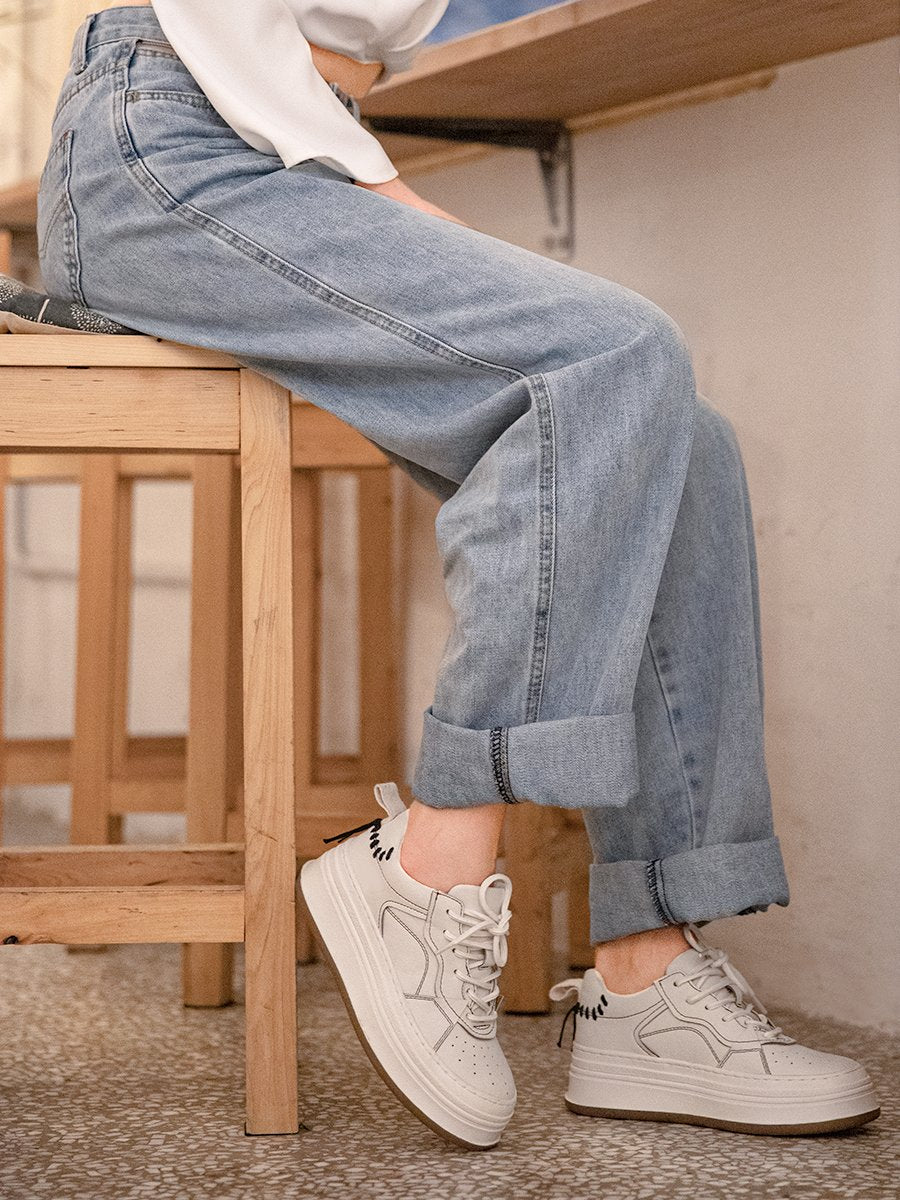 地心引力Gravity 「天空之境」新款厚底板鞋女休閑小白鞋情侶男鞋-Retro's Wear