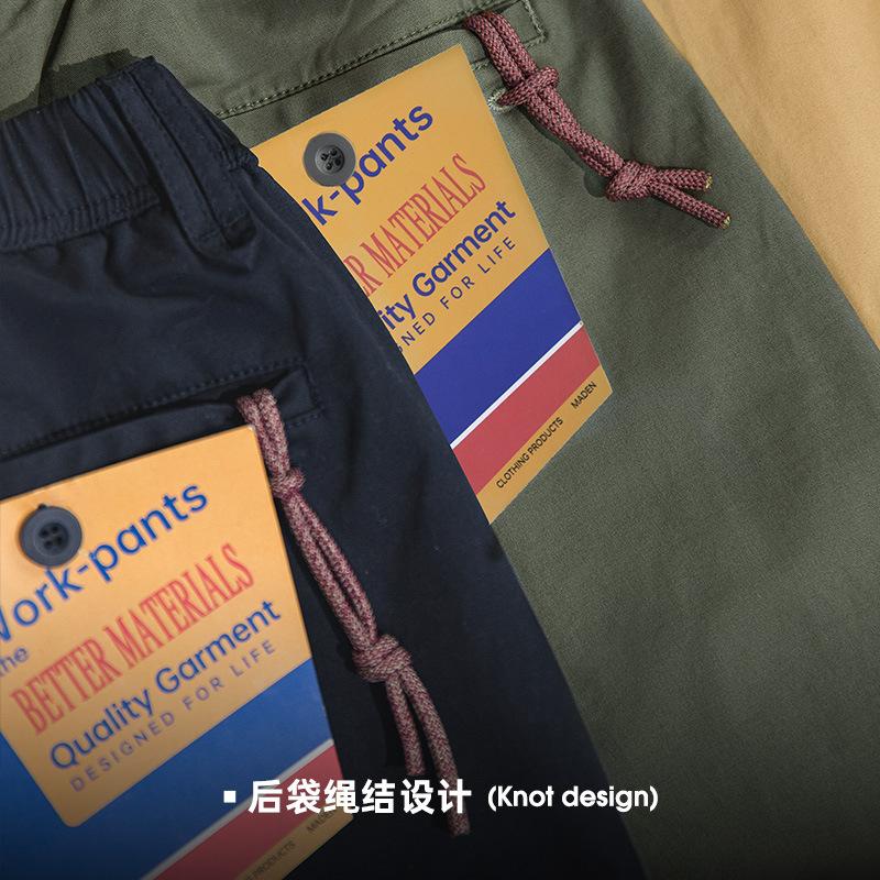 馬登工裝Easypants寬鬆休閒褲春秋軍綠鬆緊束脚長褲子男-Retro's Wear