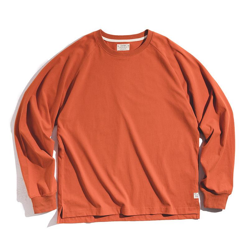 馬登工裝長袖磨毛T恤內搭白色打底衫春夏棉上衣男衛衣-Retro's Wear