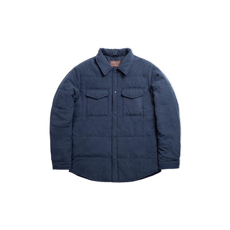 美式休閑雙面桃皮絨棉衣親膚保暖加厚棉襖短外套男秋冬-Retro's Wear