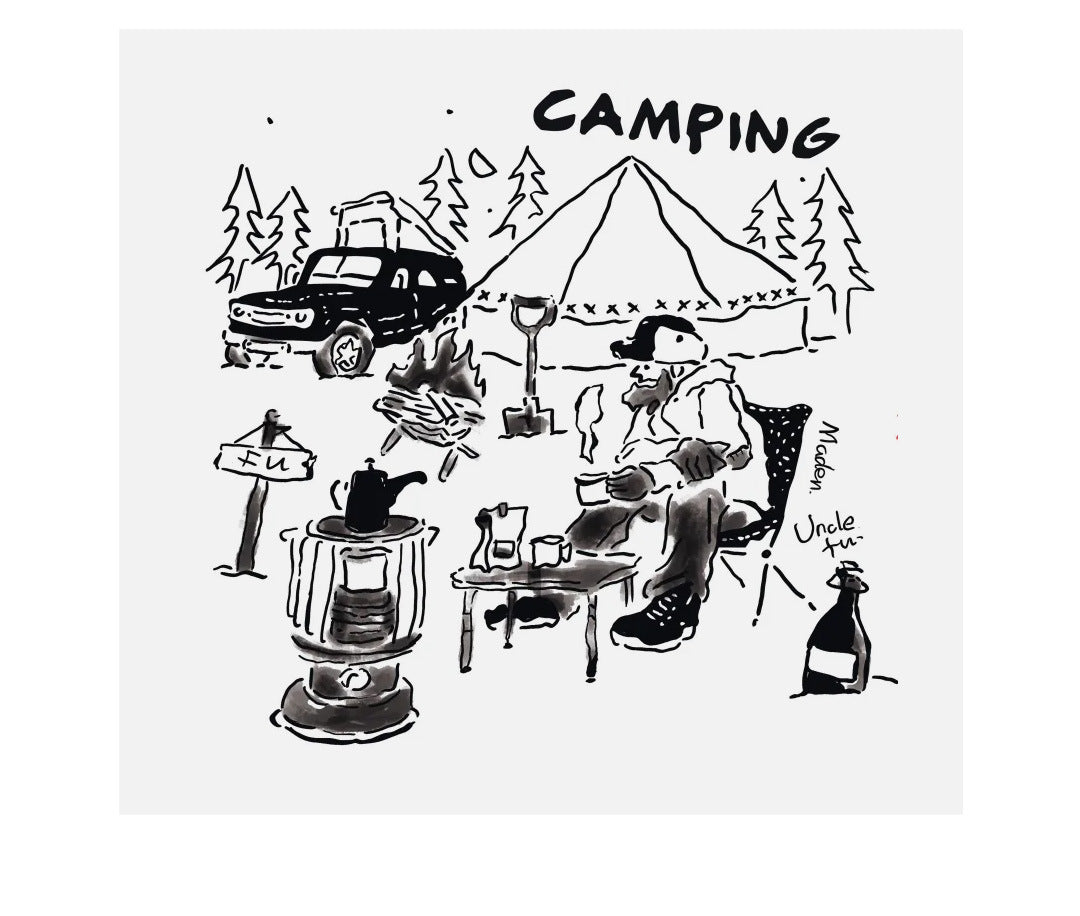 馬登工裝山系戶外趣味印花短袖T恤露營設計感短袖上衣男-Retro's Wear