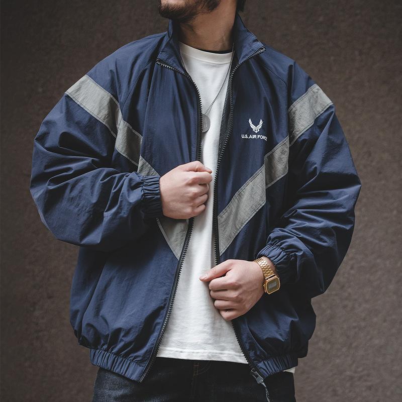 馬登工裝ARMY軍事風飛行員夾克訓練服vibe風反光連帽外套男潮-Retro's Wear