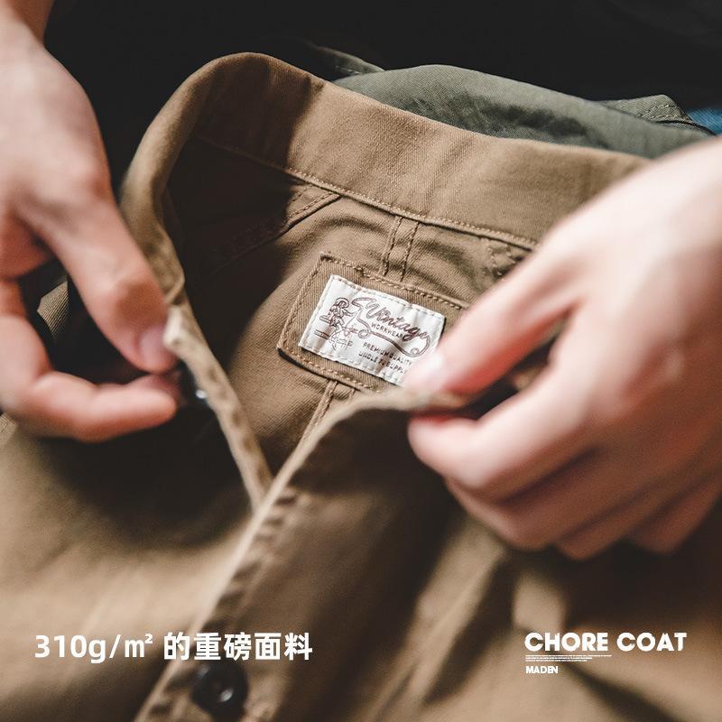 美式巴黎扣四袋夾克翻領阿美咔嘰vintage外套男-Retro's Wear