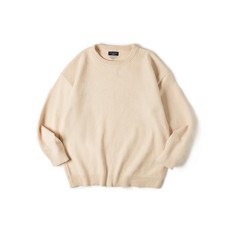 美式休閑雪尼爾圓領毛衣保暖慵懶基礎打底針織衫男秋冬-Retro's Wear