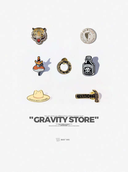 地心引力Gravity 復古配飾琺瑯蝴蝶扣胸針潮阿美咔嘰徽章玩物-Retro's Wear