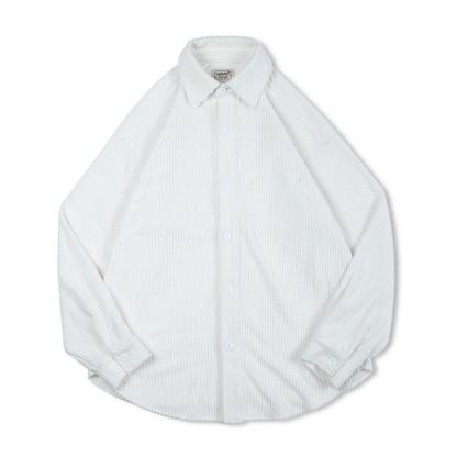 馬登工裝提花針織深灰色落肩長袖襯衫寬鬆厚實外套寸衣男-Retro's Wear