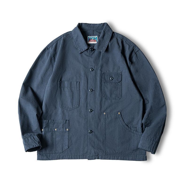 馬登工裝不對稱口袋立體剪裁外套獵裝水洗做舊夾克男秋-Retro's Wear
